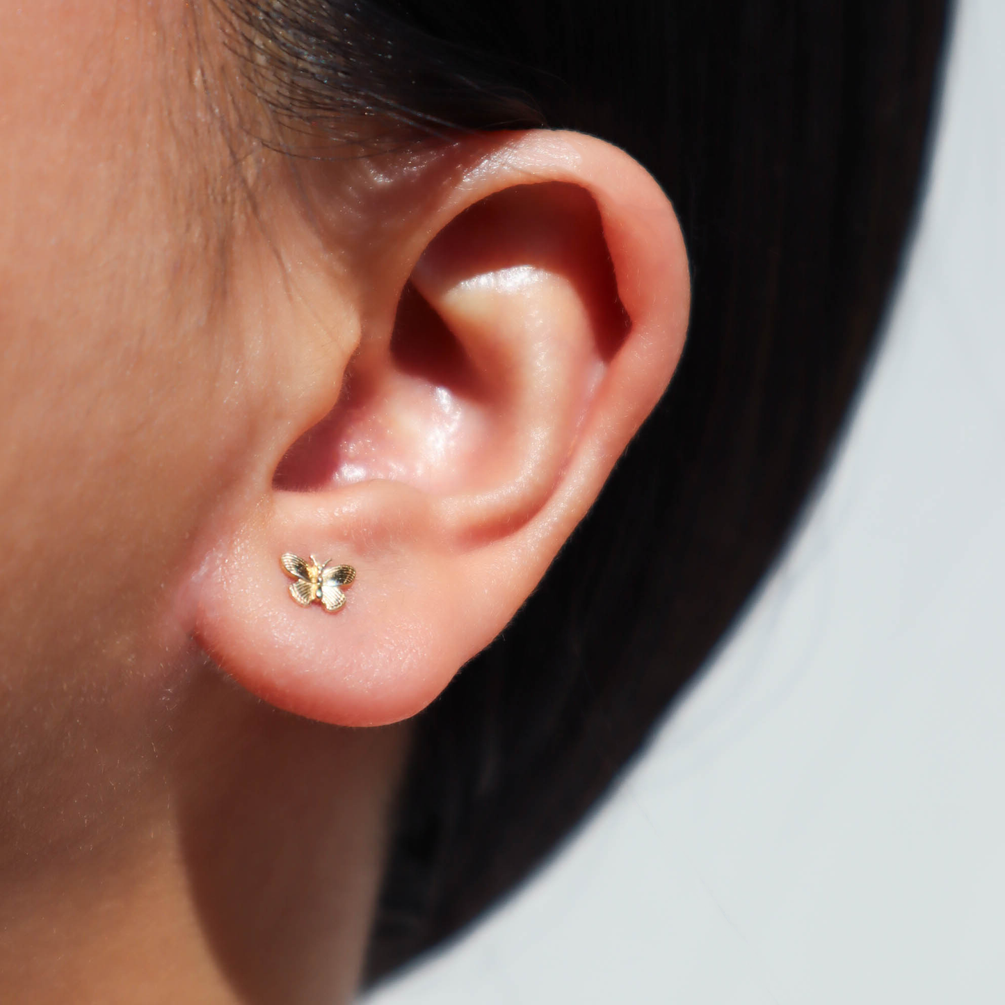 gold butterfly stud earrings 10k