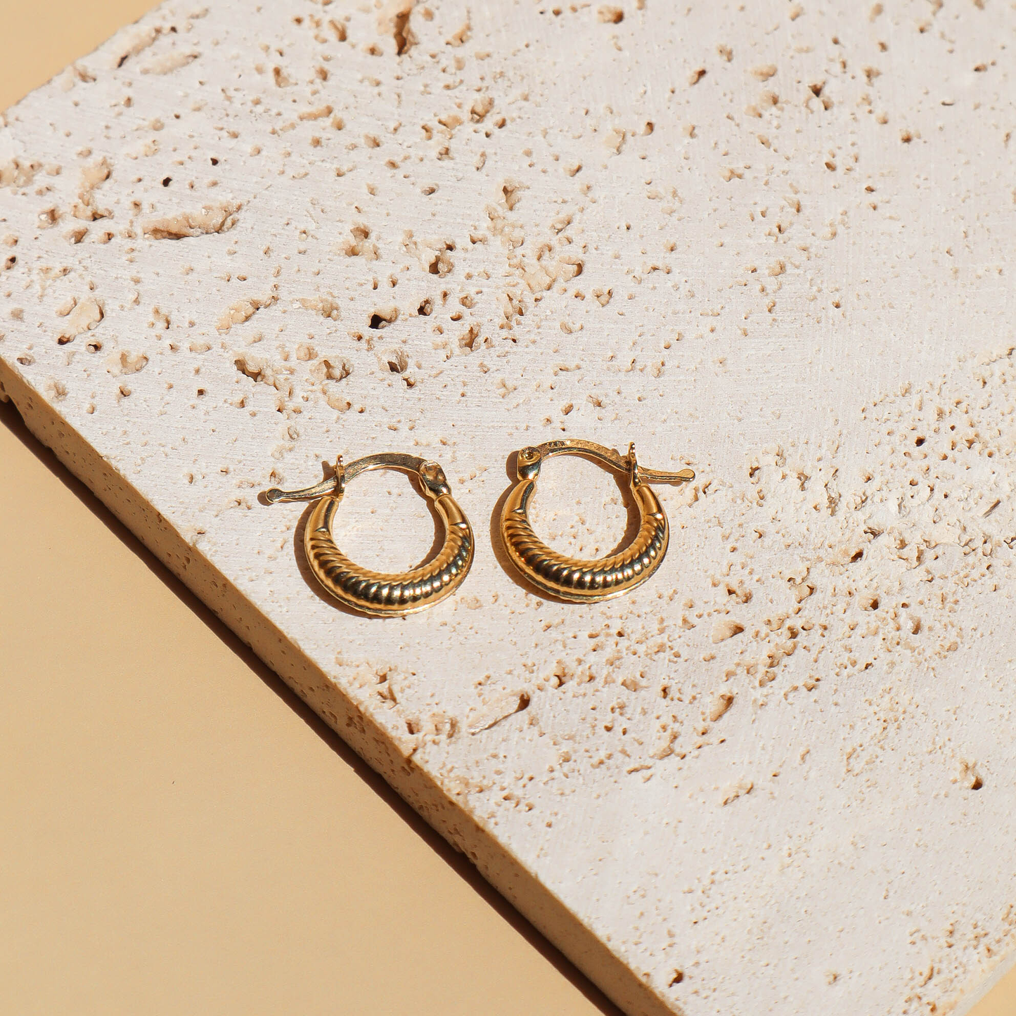 dainty mini hoop earrings 14k gold