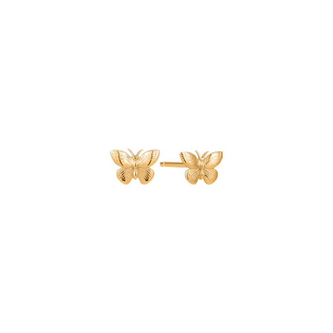 gold butterfly stud earrings 10k