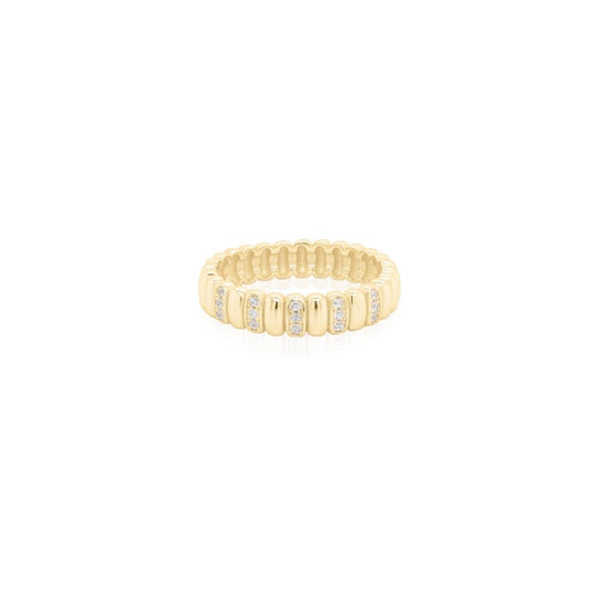 Vera - Gold Vermeil Alternating CZ Bar Band Ring
