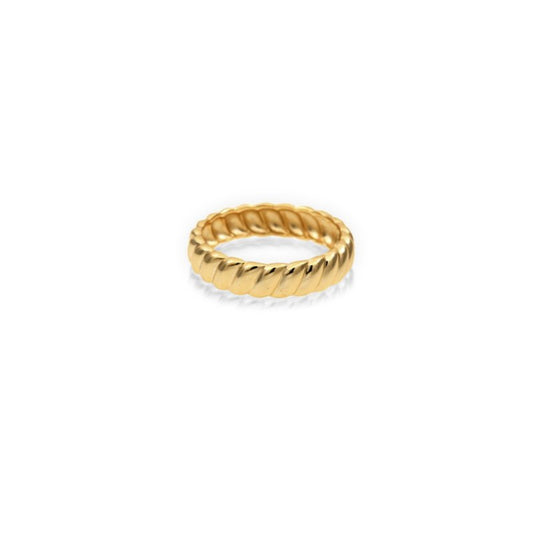 Cara - Gold Vermeil Twisted Croissant Chunky Band Ring